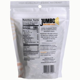 JUMBO SUNFLOWER SEEDS, Mega No Salt, 5.5-Ounce (Pack of 12)