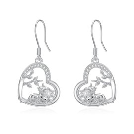 enjoylifecreative Highland Cow Earrings for Women Girls 925 Sterling Silver Scottish Cow Dangle Earrings Highland Cow Themed Jewellery Gifts for Cow Lovers