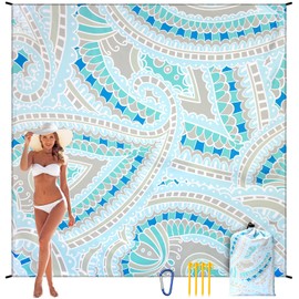 WIWIGO Beach Blanket Waterproof Sandproof Extra Large Oversize Beach Mat Quick Drying Comfort Lightweight Outdoor Picnic Mat for Travel, Hiking, Camping.