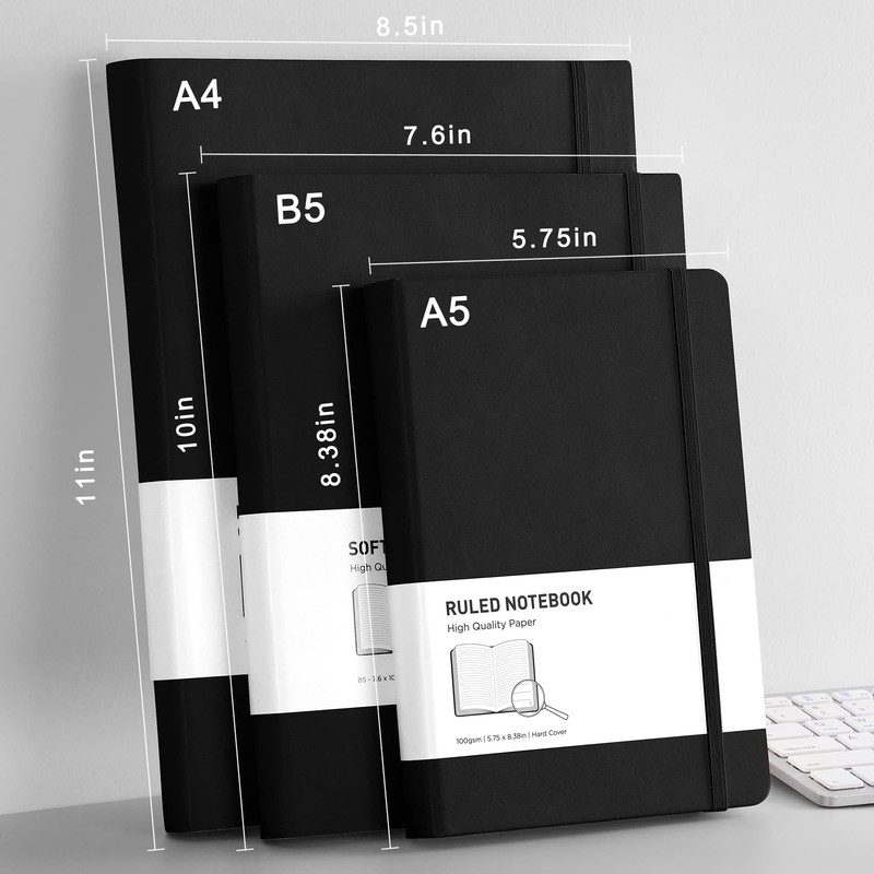 RETTACY Lined Journal Notebook - A5 Note Book Hardcover Thick