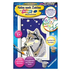 Ravensburger CreArt 28773 Wolf Portrait Painting by Numbers Wolf for Children from 7 Years