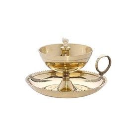 NKlaus 2x Ghee Lamp Oil Lamp Handmade Brass House Garden Gold 40430