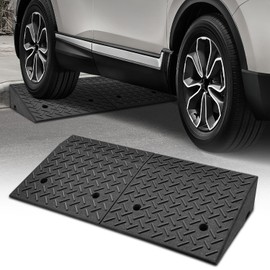 Auto Dynasty Rubber Curb Ramps, 6.3" Lift Height Curbside Driveway Ramp, 4410 LBS/2T Capacity Sidewalk Curb Ramp for Cars Trucks Bikes Motorcycles Wheelchairs