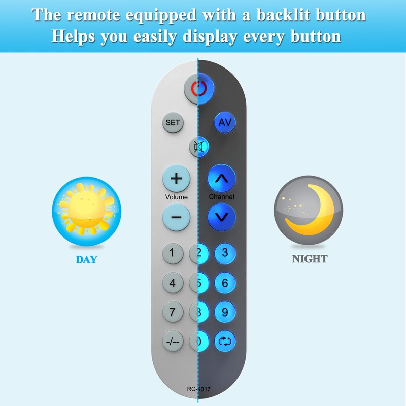 FOXRMT Learning Universal TV Remote Control, Big Button Universal TV