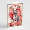 Caroline's Treasures DAC4588GCA7P Weimaraner Valentine Roses Greeting Cards Pack of