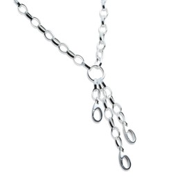 Charm Necklace with 3 Charm Holders in Sterling Silver (18 inches)