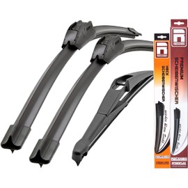 Recambo Front and Rear Windscreen Wipers Compatible with Peugeot 1007 2005-2009 (Set of 3: 600 mm / 450 mm / 300 mm)