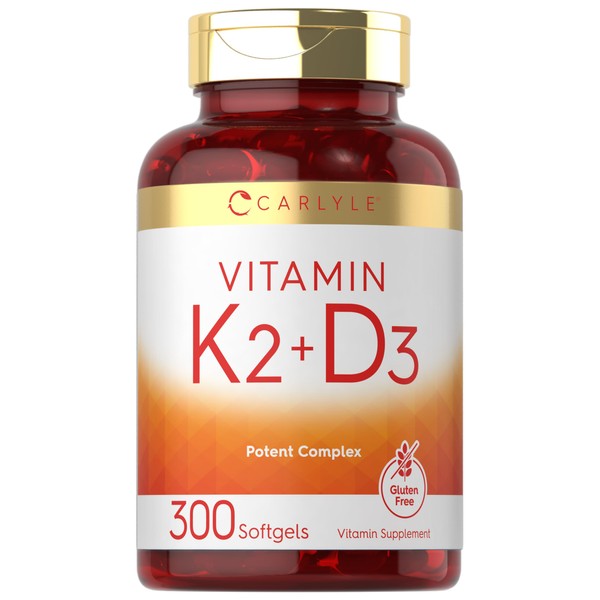 Carlyle Vitamin K2 and D3 Supplement | 300 Softgels |