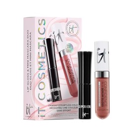 It Cosmetics - Set de Regalo Holiday 25 Eye Lip, Set de esenciales para labios y ojos con Confidence in a Serum LIp Gloss 6.7ml y Rímel Superhero 5ml, 2 piezas
