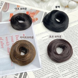 Diab bun headband wig donut updo bun partial wig hair tie / 디아브 똥머리 밴드 가발 도넛 올림머리 번헤어 부분가발 머리끈