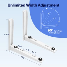 Della Heavy Duty Mini Split Wall Mounting Bracket for 6000-12000 BTU, Outdoor Ductless Air Conditioners Heat Pumps Adjustable Wall Mount Bracket, Supports up to 350 LBS