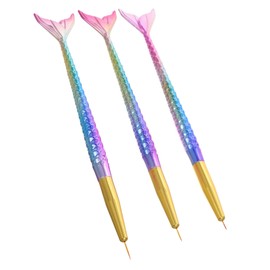 Baluue 3pcs Gradient Mermaid Nail Art Brushes Set Versatile Liner Pens for Detailed Painting Easy Use Tools for All Skill Levels for Creative Nail Designs and Manicures