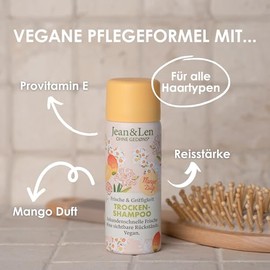 Jean & Len Mini Trockenshampoo Frische & Griffigkeit, kein fettiger Ansatz, keine wei√üen R√ºckst√§nde, duftet fruchtig nach Mango, f√ºr alle Haartypen, Reisegr√∂√üe, ohne Parabene & Silikone, vegan, 50 ml