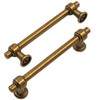 Amerdeco 10 Pack Antique Brass Cabinet Pulls 5 Inch(128mm) Hole