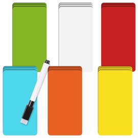 Magnetic Sheet, 6 Colors, 4.7 x 2.8 x 0.03 inches (120 x 70 x 0.8 mm), Dry Erase Board, Sheet, Strong Magnet, Sheet, Fridge Magnet Label, Name Tag Label, Waterproof, Repeated Use, Office, Warehouse,