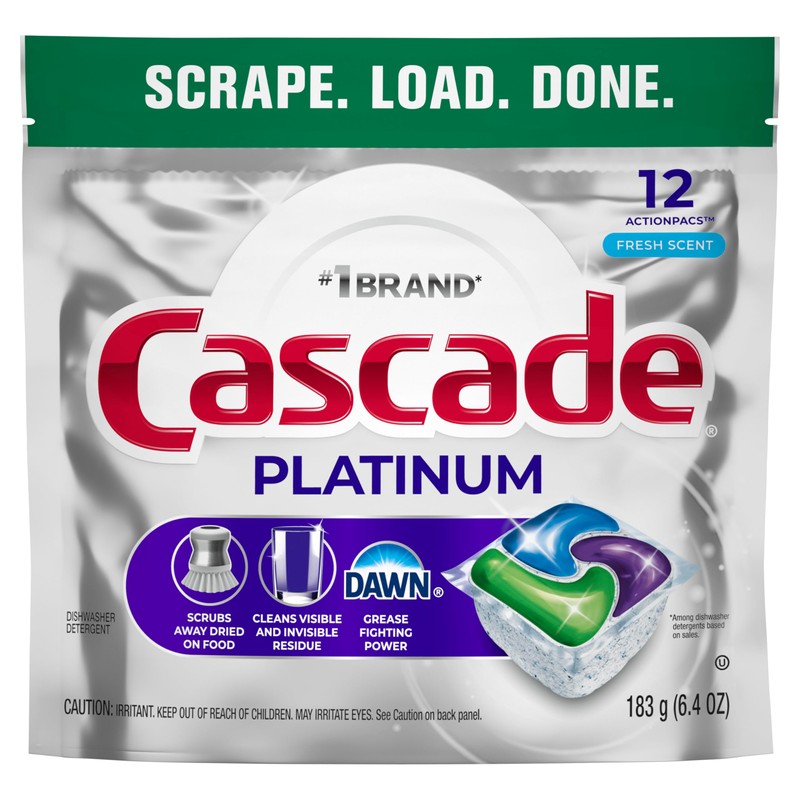 Cascade Platinum Dishwasher Pods, Dishwasher Detergent, Dish Detergent Soap, Fresh,