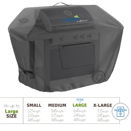 Nestl BBQ Grill Cover, Heavy Duty Grill Covers - Waterproof Gas Grill Covers, UV & Fade Resistant Barbecue Grill Cover with Front Zipper Pocket, 6 Grill Mats & BBQ Brush - 64 Inch, Black