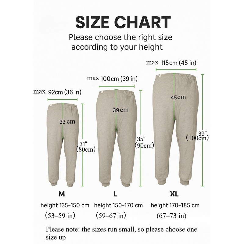 Waterproof Diaper Pants for The Elderly, Leak-Proof Long Pants, Washable