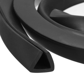 sourcing map sourcing map U Channel Edge Trim, 19.7ft Length Rubber Guard Seal Strip Edge Protector Flat Type Fit for 10mm Edge, (9/16" W x 15/32" H) Black