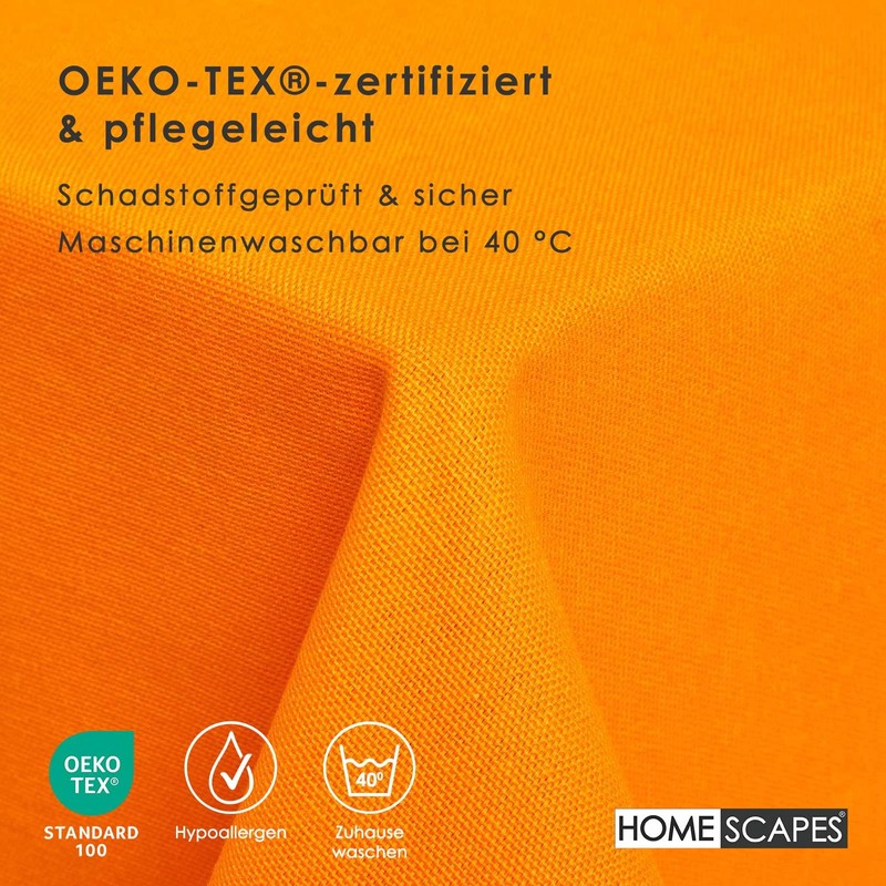 Plain Cotton Orange Tablecloth, 54 x 90 Inches