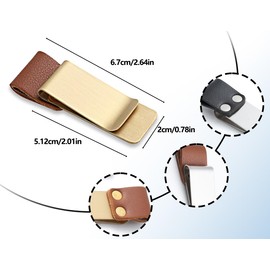 KAPSING Set of 4 Pen Loop Holder, Stainless Steel Pen Loop Pen Holder Made of PU Leather, Retro Notebook Pen Loop for Notebook, Planner, Calendar