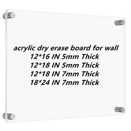 CREHNIL Large Hanging Blank Clear Acrylic Dry Erase Board for Wall Mount Non Magnetic Floating 18x24 Inches Useful Office School Family (18 * 24, Clear)