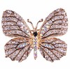 Gyn&Joy Womens Clear Crystal Rhinestone Butterfly Brooch