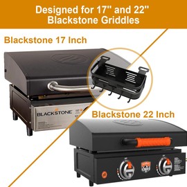 Griddle Grill Caddy for Blackstone 17'' & 22'' Grills - No-Drill Aluminum BBQ Tool and Accessory Organizer with Integrated Hooks