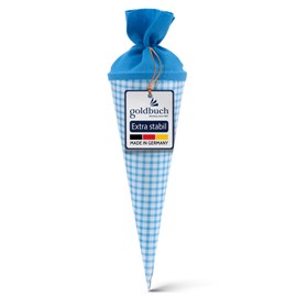 Goldbuch Siblings School Cone Karo Blue 35 cm with Felt Buckle