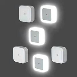 BOYSUYUC LED Night Light Upgrade,[6 Pack] Plug-in,Super Smart Dusk to Dawn Sensor, Cool White,Night Lights Suitable BedroomHallway,Kids,Garage,Compact Nightlight