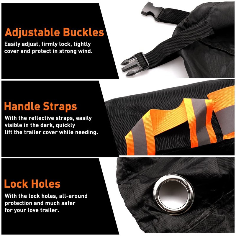 TECTICO Bicycle Trailer Universal Cover Lockable Waterproof Windproof UV Protection