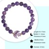 Nupuyai Carved Moon Star Amethyst Crystal Stone Bracelet for Women,
