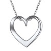 Suplight Women's Open Heart Necklace, 925 Silver, Cute, Simple, Sterling