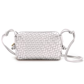 Raymaple Woven Crossbody Bag for Women Vegan Leather Small woven purse with Adjustable Straps white