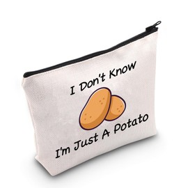 MNIGIU Funny Potato Cosmetic Bag I Don't Know I'm Just A Potato Makeup Bag Humors Quote Gift Potato Lover Gift Farmer Gift