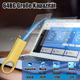 USB Stick 64 GB USB 2.0 Memory Stick Mini Flash Drive Memory Sticks USB Flash Drive for PC Tablet Speaker TV Car