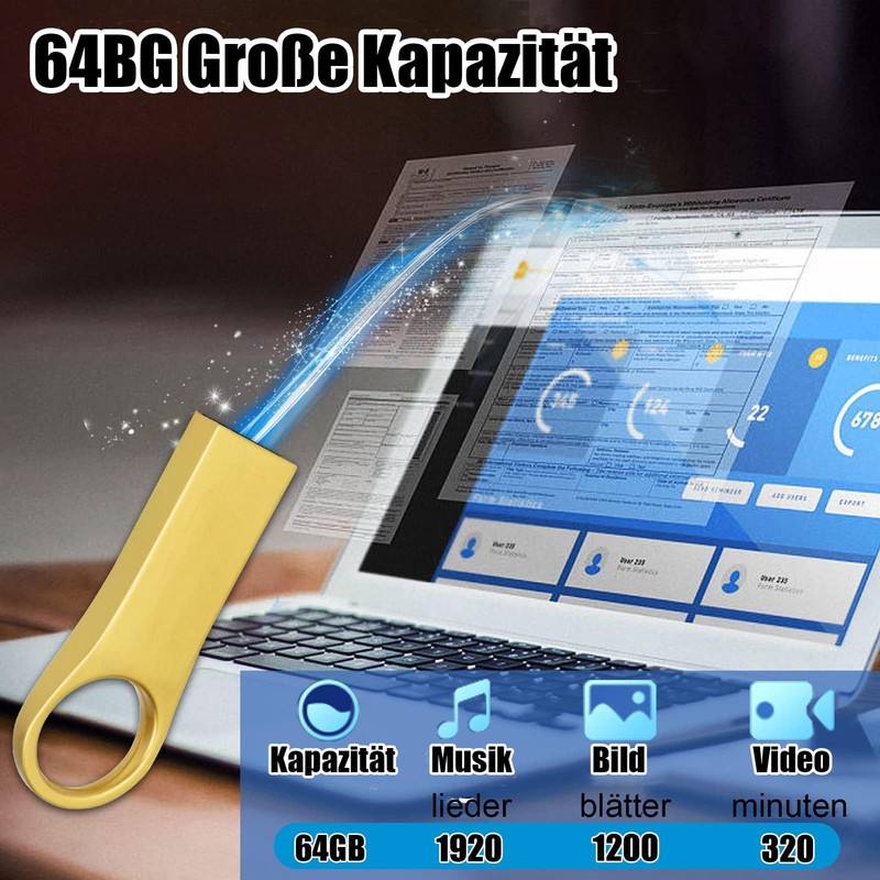 USB Stick 64 GB USB 2.0 Memory Stick Mini Flash