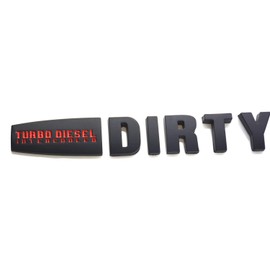 Aimoll 1Pcs Turbo Diesel INTERCOOLED Dirty MAX Duramax Badge Emblem Sticker (Black/Red)