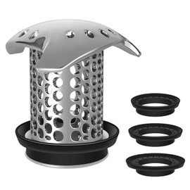 LEKEYE Drain Hair Catcher, Stainless Steel Drain Protector Durable Tub Drain Hair Catcher, Strainer Easy Clean Hair Trap for Shower Drain