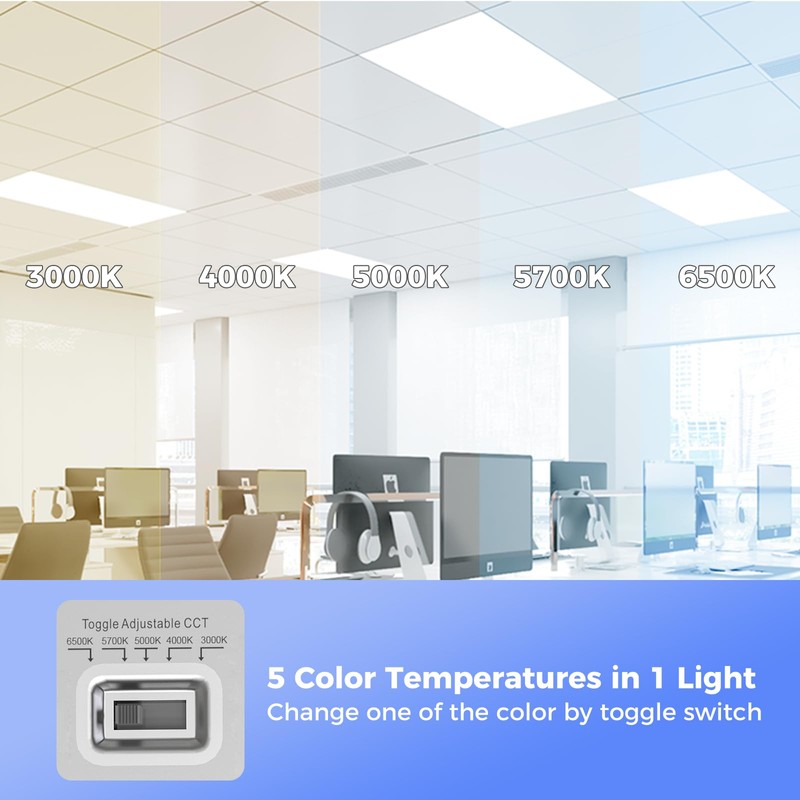 2x4 LED Flat Panel Light, 9100LM Recessed Drop Ceiling Light