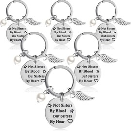 WILLBOND 6 Pcs Friendship Keychain Present Best Sisters gift Birthday Graduation Gifts Present for Women(Lovely Style)