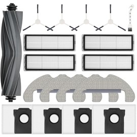 Pack of 18 Accessories for Dreame D10 Plus Gen 2 Includes 1 Main Brush, 4 Dust Bags, 4 Wipes, 4 HEPA Filters, 4 Side Brushes, 1 Cleaning Brush