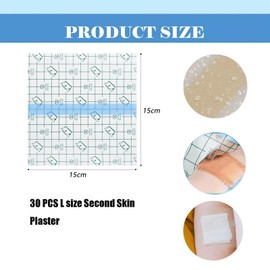 Second Skin Plaster,15cm Tattoo Plasters Cover,30 Pcs Waterproof Dressing Tattoos Bandages Tape(15 * 15cm)