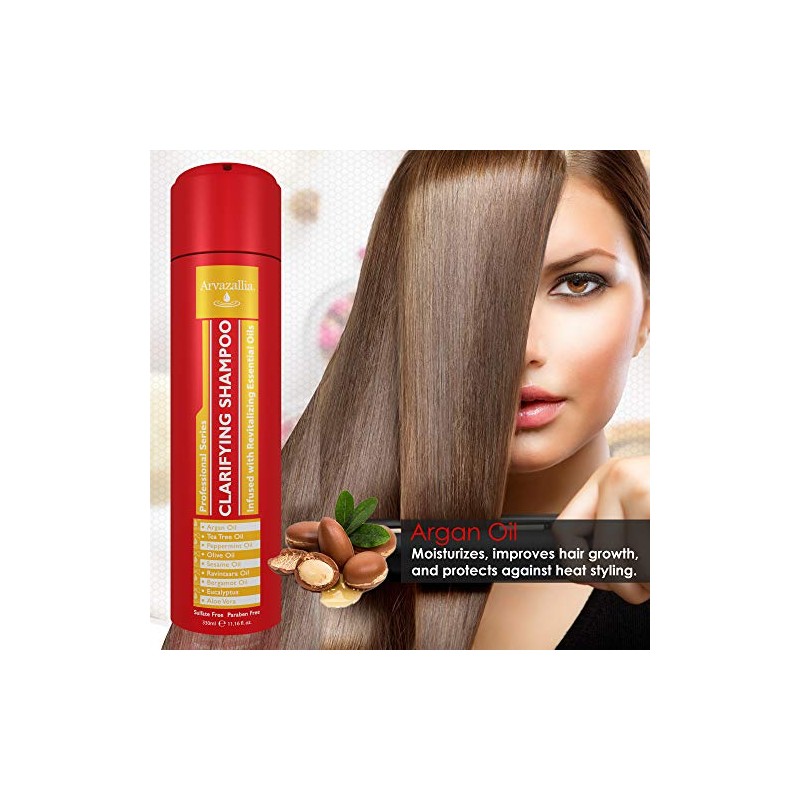 Arvazallia Clarifying Shampoo Infused with Revitalizing Essential Oils - Professional-Grade