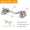 2Pcs Stainless Steel Cabin Door Hook & Eye Latch Lock