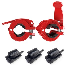 Barbell Clamps 1 Inch or 2inch - 2 PCS Adjustable Barbell Clips Quick Release Locking Weight Clips Olympic Barbell Collars (Red 0.98-1.18inch)