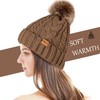 REDESS Women Winter Pompom Beanie Hat with Warm Fleece Lined,