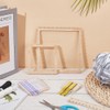 NBEADS 4Pcs 4 Sizes Wood Weaving Loom Kit, Square Knitting