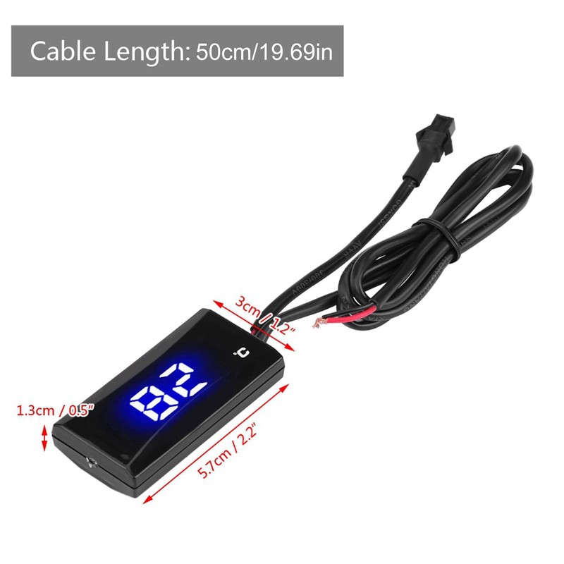KIMISS Motorcycle Digital Water Thermometer Gauge Blue Light