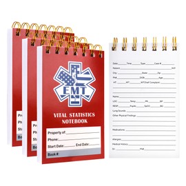 BNMBQKL 3 Pack First Responders Vital Statistics Notebook, 5.7" x 3.5" Emergency Medical Technician Notepad for Vital Signs and Additional Patient Information, Gift for Doctor Nurse